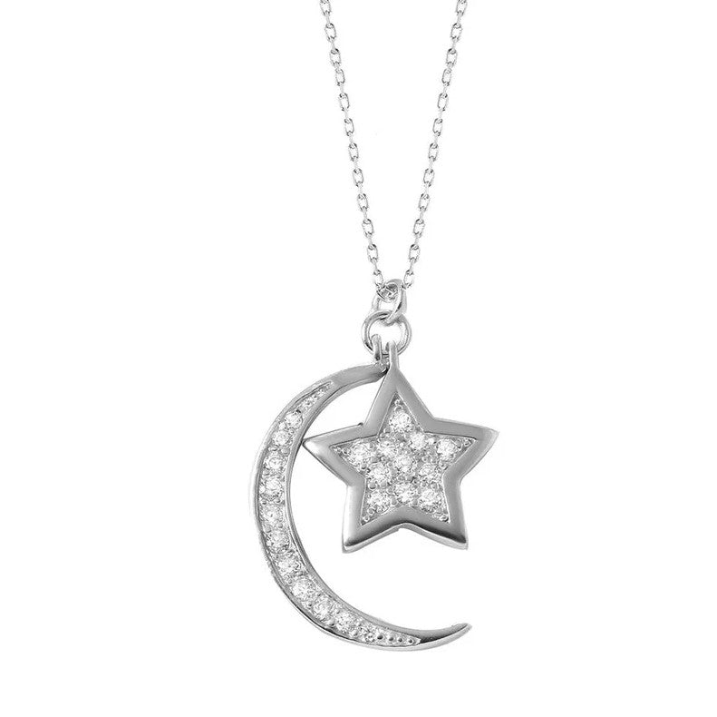 The Crescent Moon & Star Shine Necklace