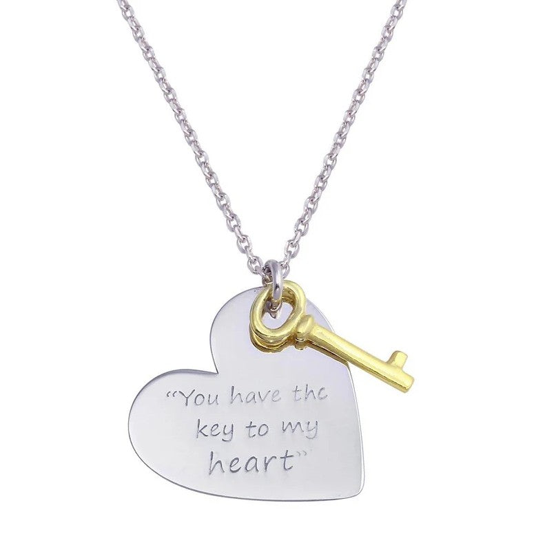 The Golden Key & Heart Medal Necklace