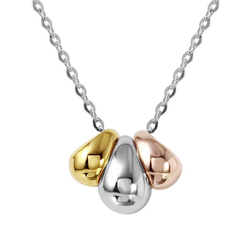 The Tricolor High Polish Bead Necklace