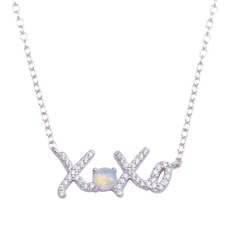 The Xoxo Script Opal Necklace