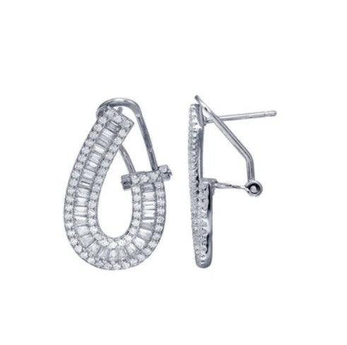 Teardrop Baguette Hoop Earrings