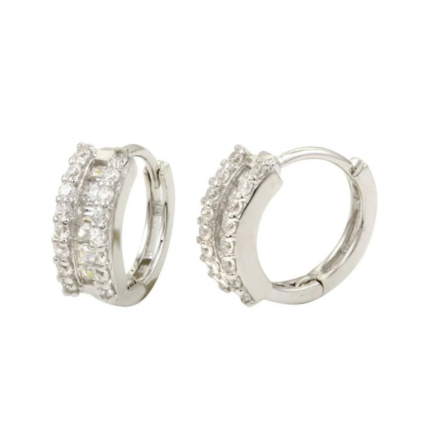 Gemstone-Encrusted Huggie Hoops
