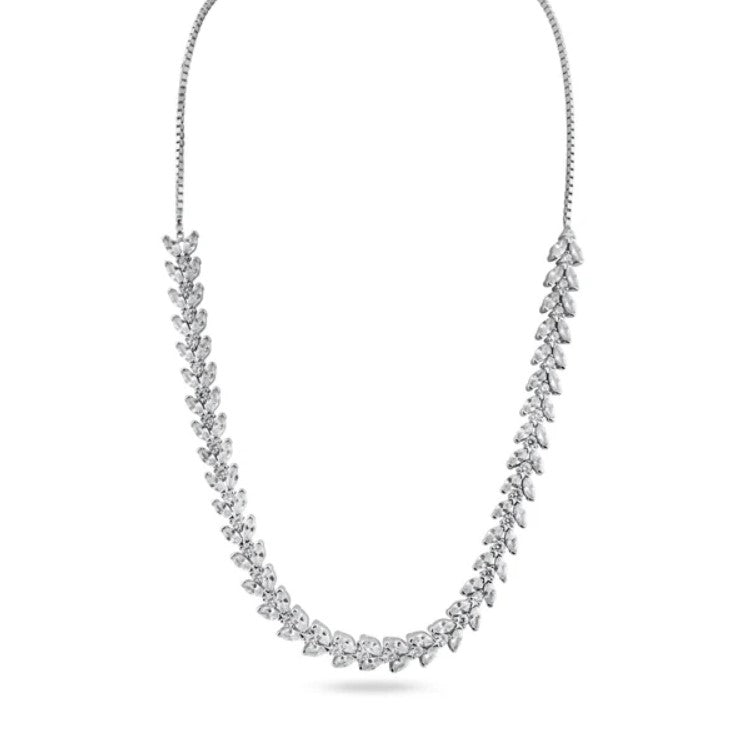 Marquise Cut Tennis Necklace Lilies and Crown Studio