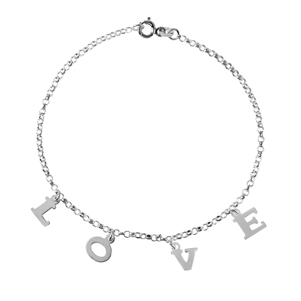 Silver N Style, Monogram Silver bracelet Double Curb Link Monogram Bracelet