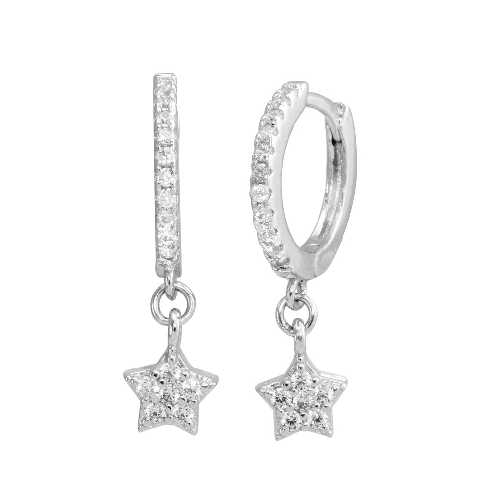 The Classic Star Pavé Huggie Earrings