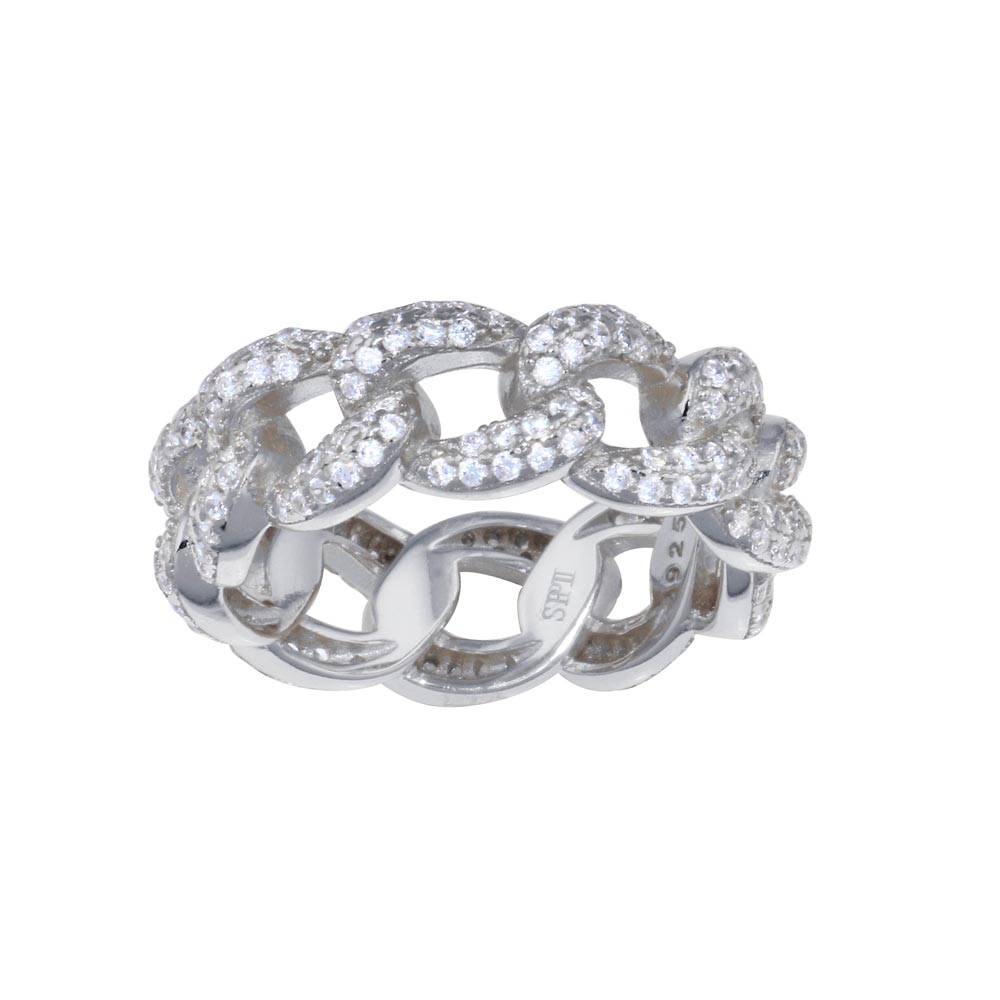 7.3mm Silver Curb Link Ring – Lilies and Crown Studio