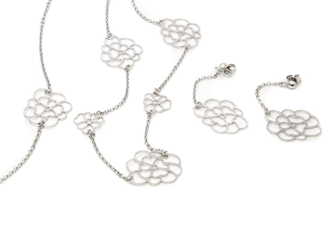Free-Spirited Camellia Earrings, Bracelet & Necklace