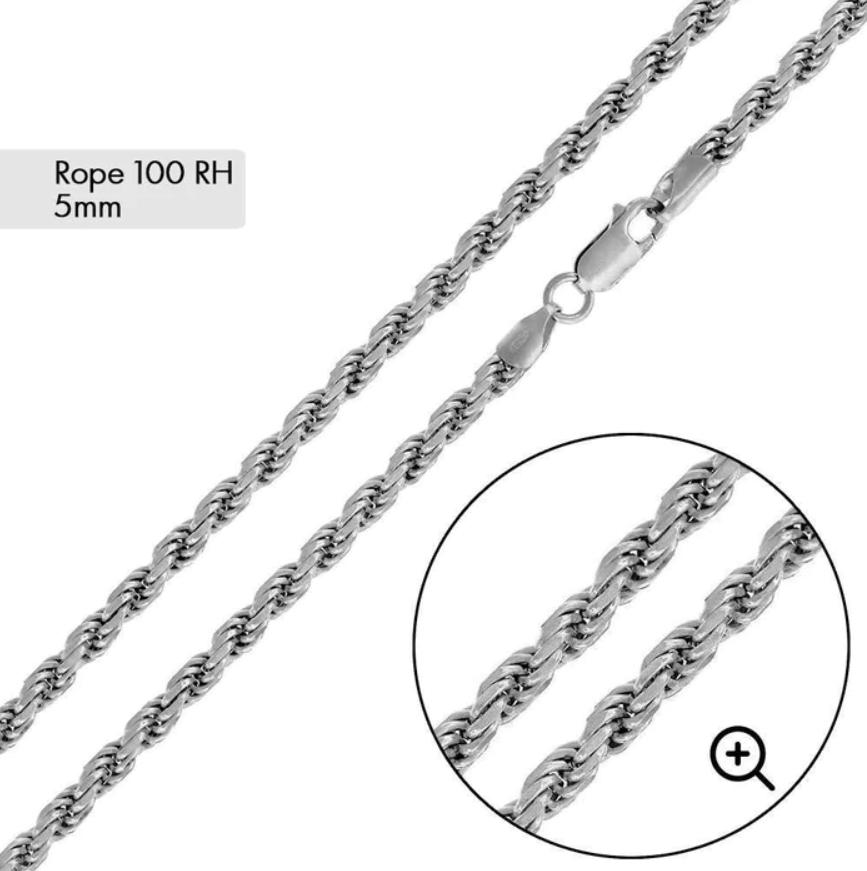 Silver Rope Chain - 5mm