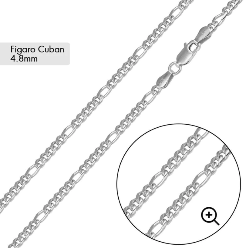 Silver Figaro Chain - 4.8mm