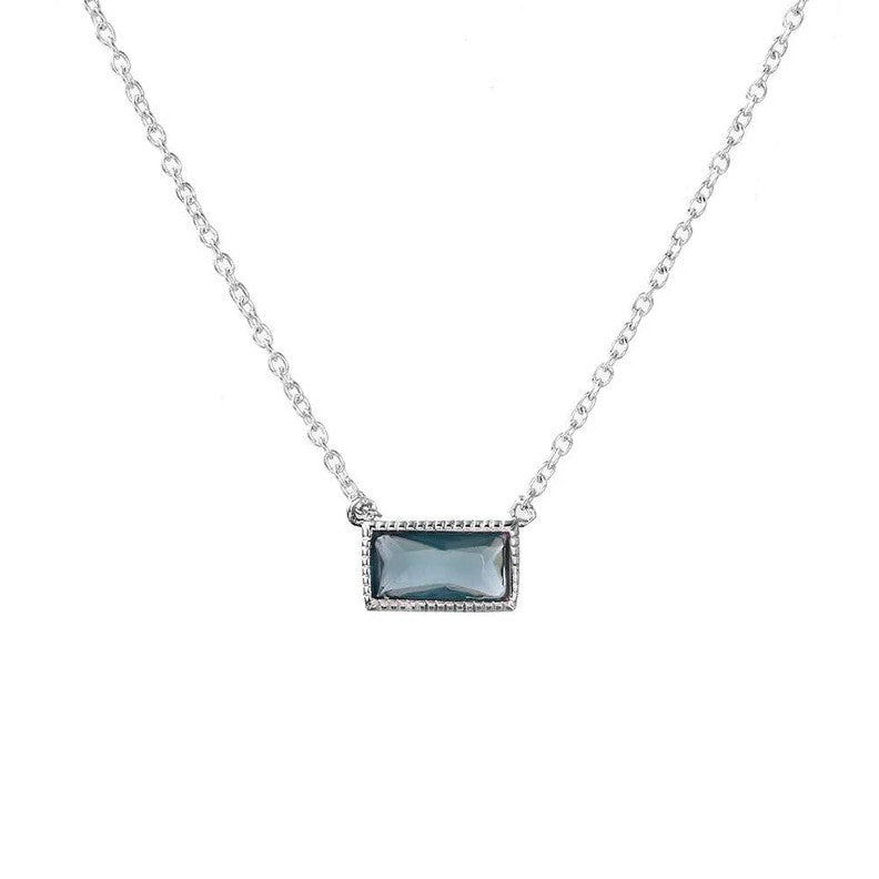 The Rectangle Crystal Bar Necklace
