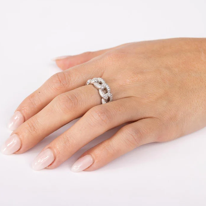 7.3mm Silver Curb Link Ring