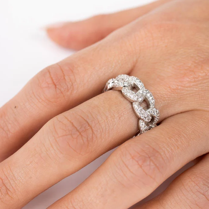 7.3mm Silver Curb Link Ring