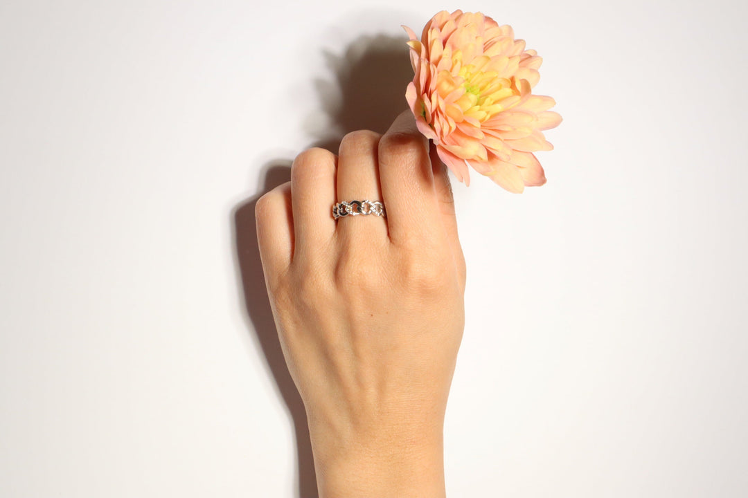 Silver Curb Link Ring - 5.8mm