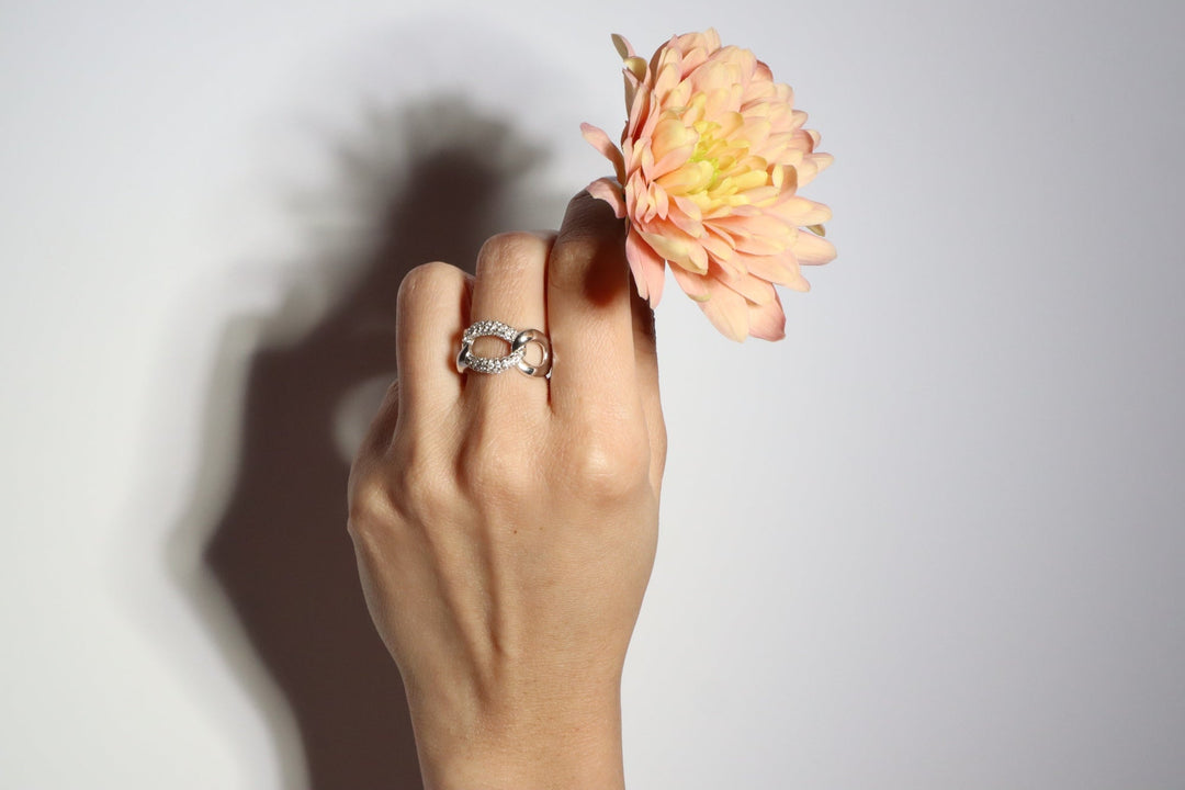 Chain Link Pavé Ring