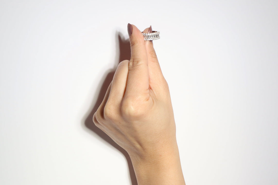 Simulated Diamonds Baguette Band Ring