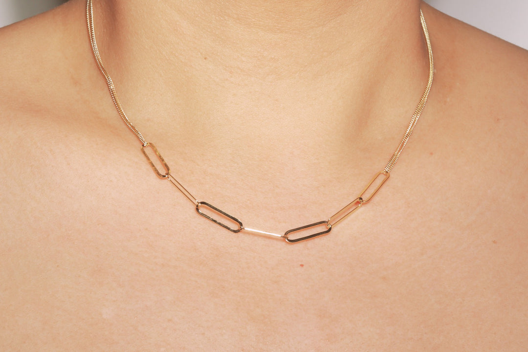 Curb Link Paperclip Necklace