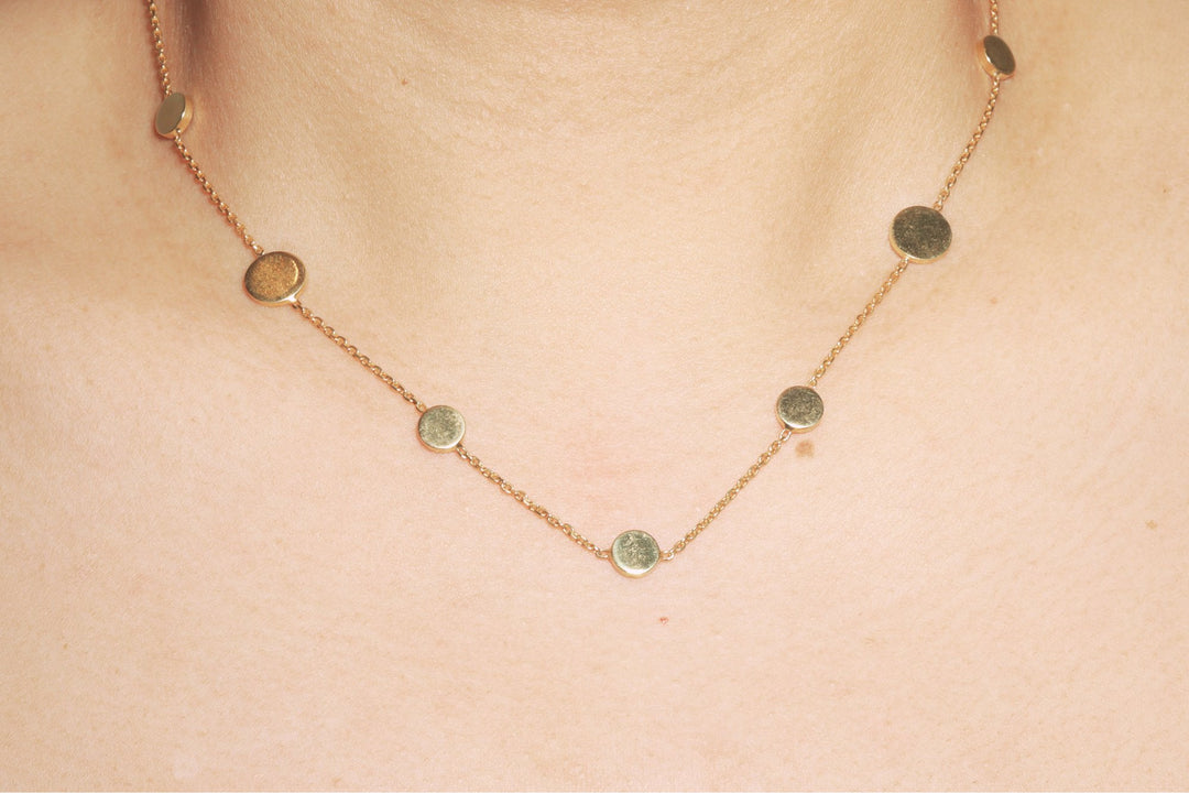 Gold Disc Chain Necklace