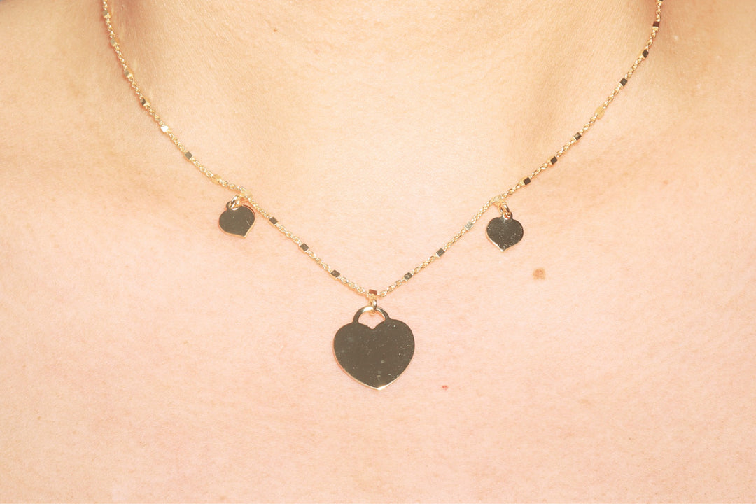 Triple Heart Choker Necklace