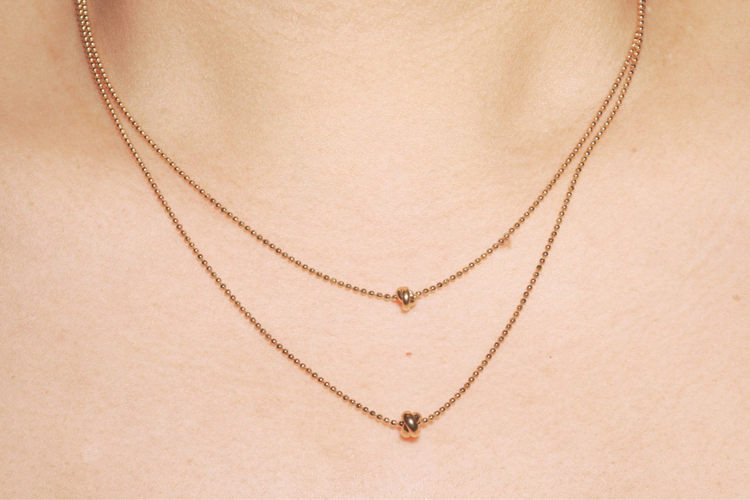 Love Knot Multi Chain Bead Necklace