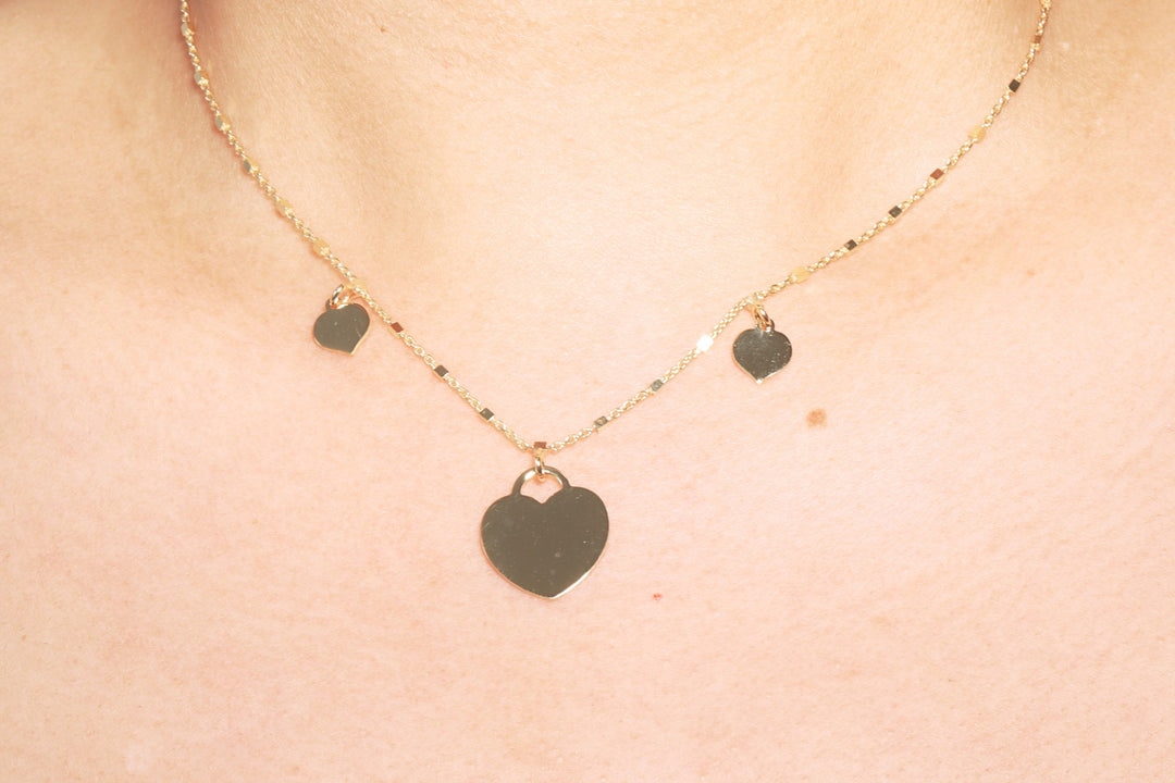 Triple Heart Choker Necklace