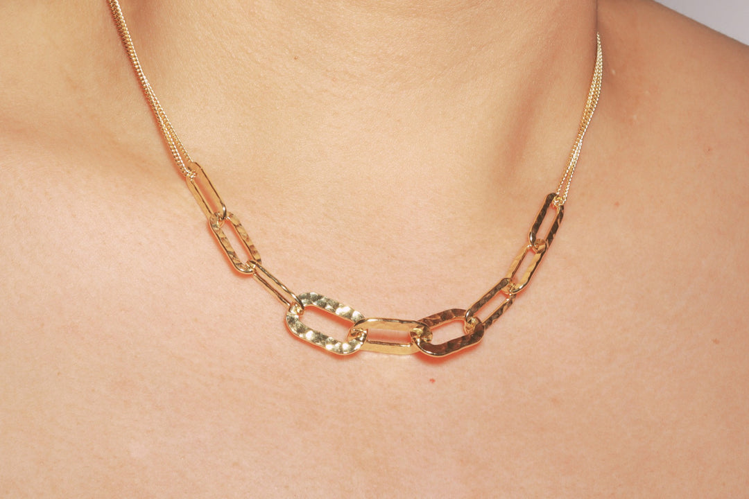 Textured Paperclip Chain Necklace