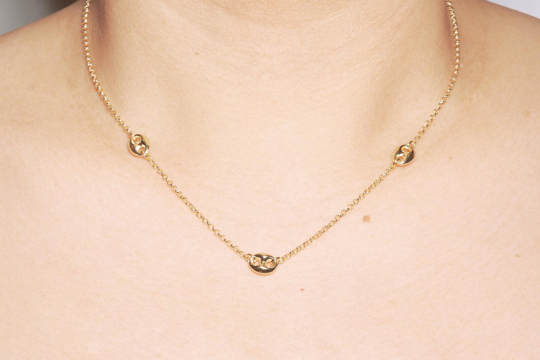 Puffed Mariner Link Necklace