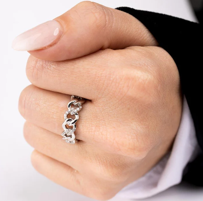 5.8mm Silver Curb Link Ring