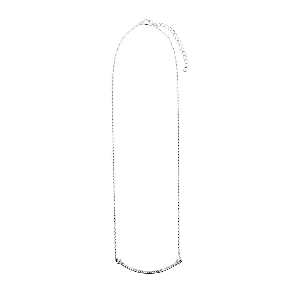 The Classic Crystal Curve Bar Necklace