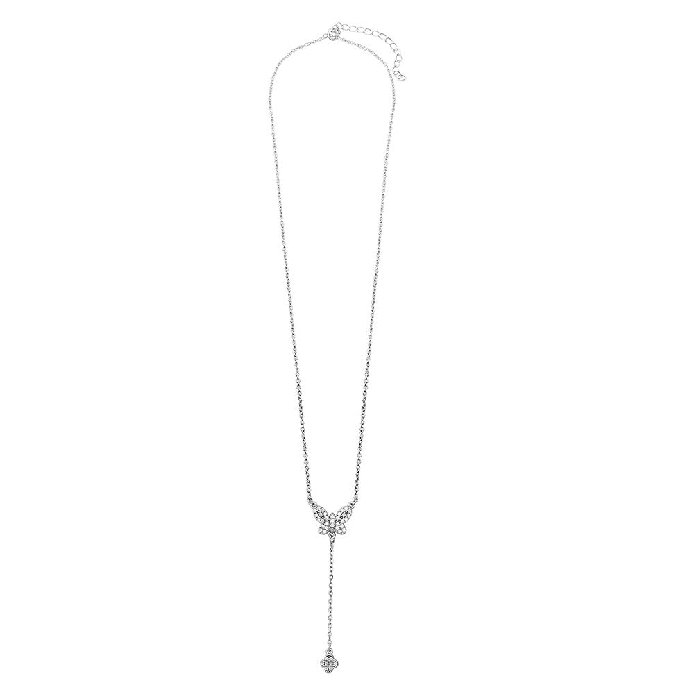 The Classic Butterfly Lariat Pavé Necklace