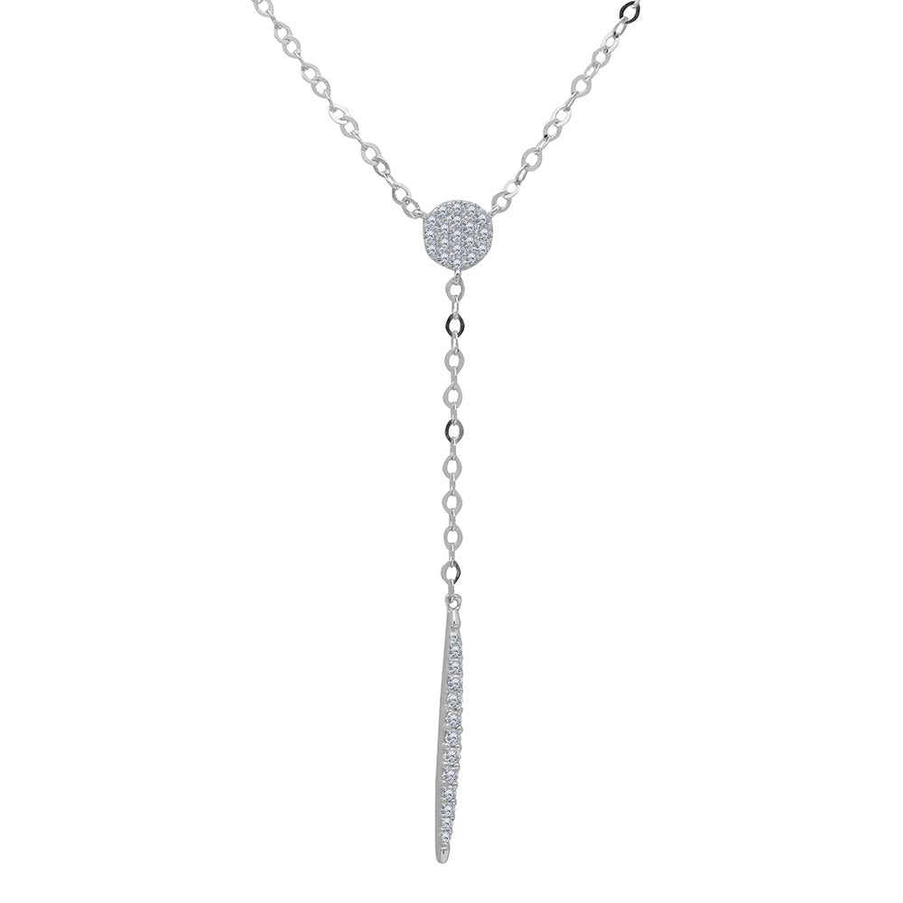 The Crystal Drop Bar Lariat Necklace