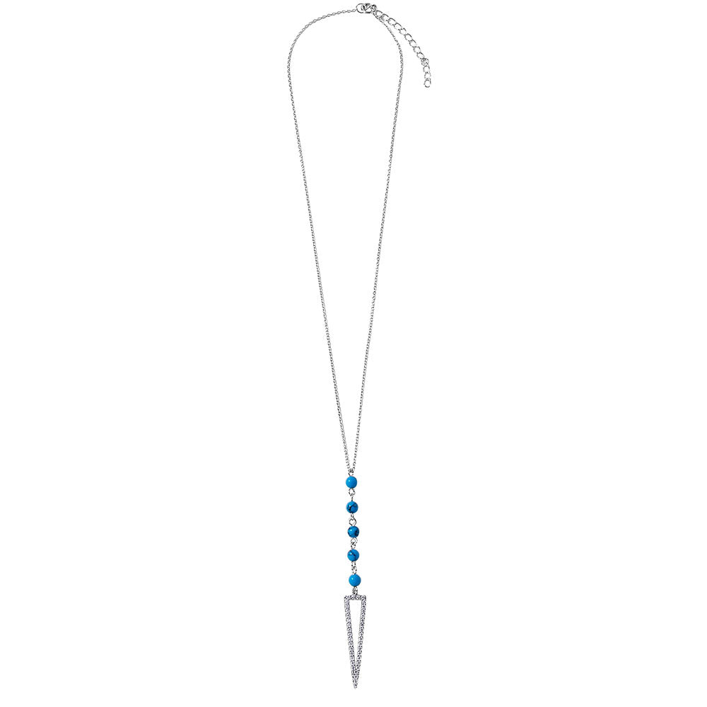 Turquoise by the Chain Triangle Lariat Necklace