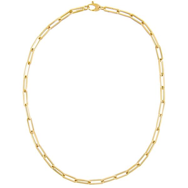 18K Yellow Gold Plated Vermeil 2.8mm Paper Clip Italian Necklace
