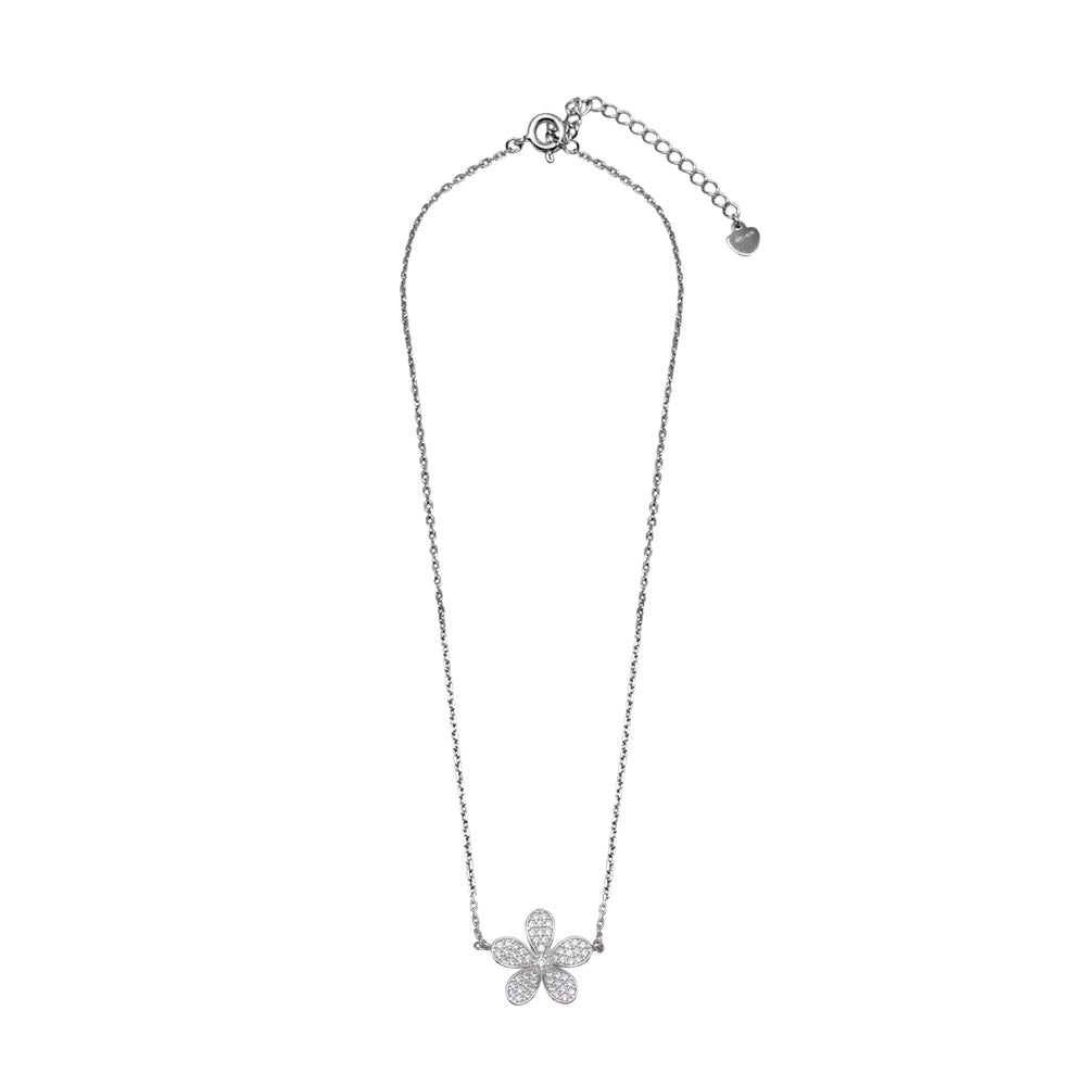 Happiness Blooms from Within Pavé Necklace