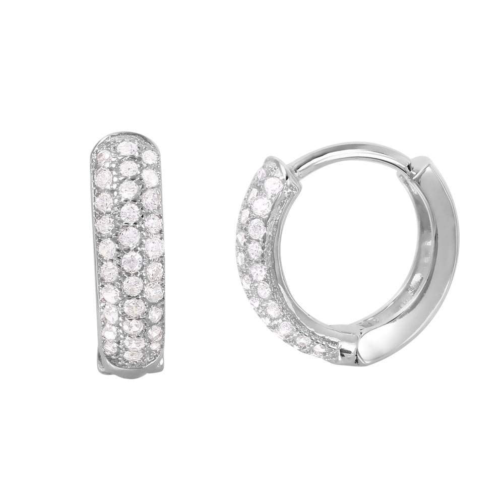 Brilliant Pavé Huggie Hoop Earrings