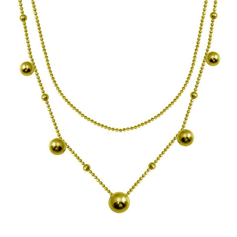 Bead & Ball Hardware Multi Chain Necklace Gold