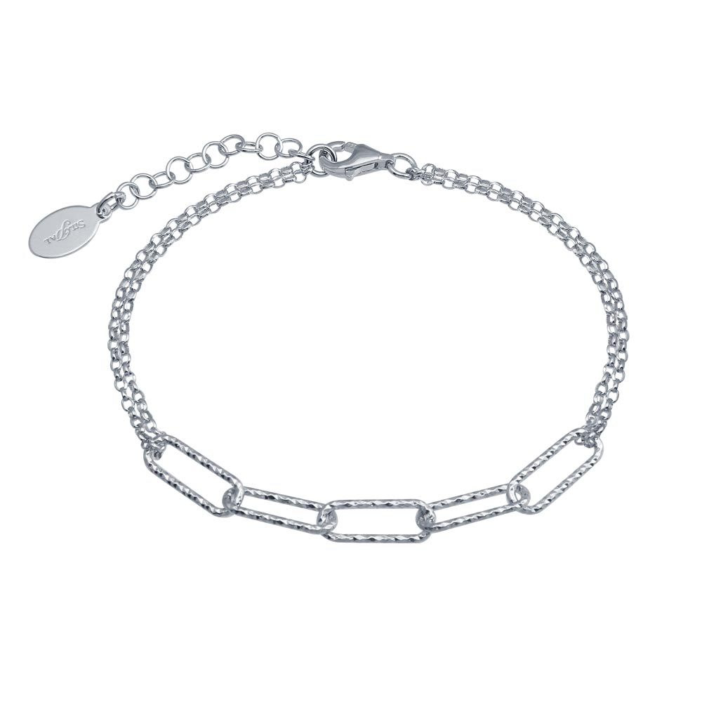 Italian D-cut Paperclip Bracelet