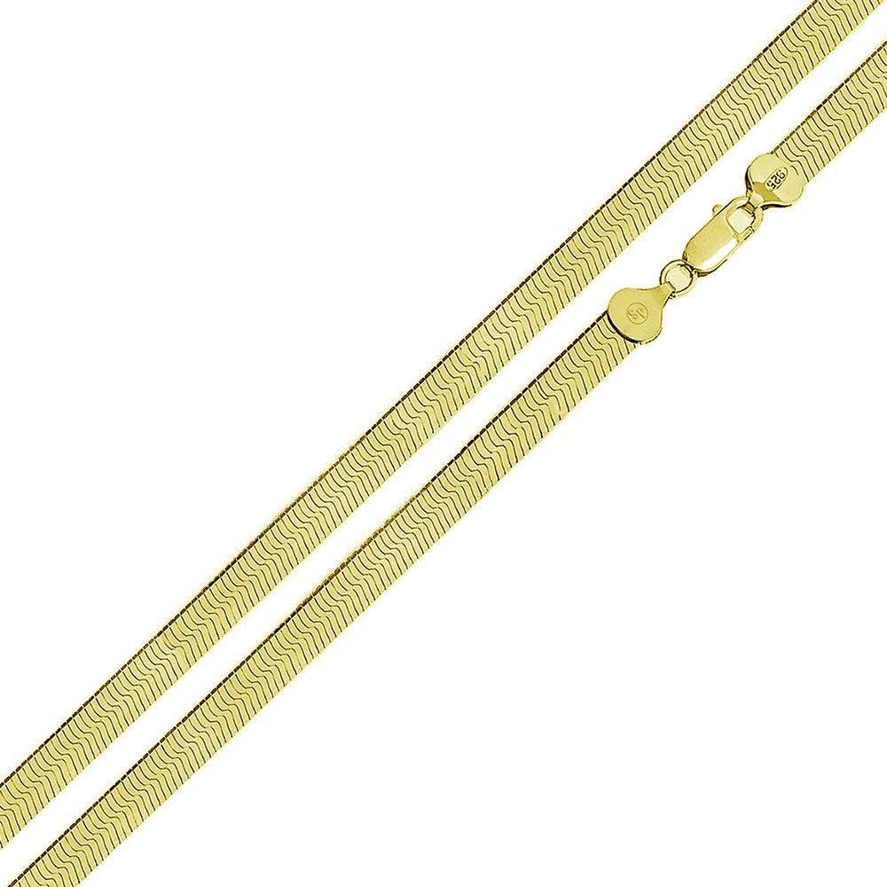 Yellow Gold Herringbone Necklace