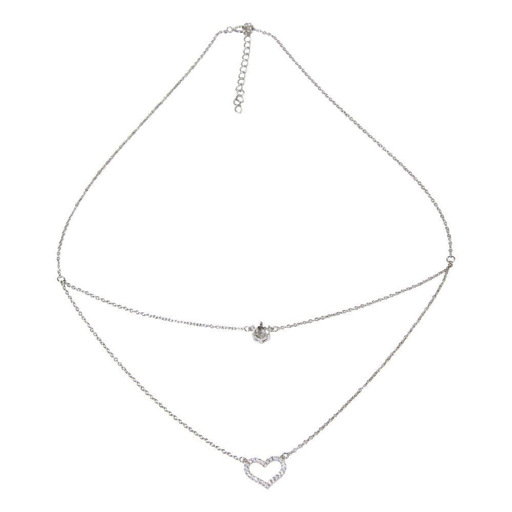 The Double Layer Heart Chain Necklace